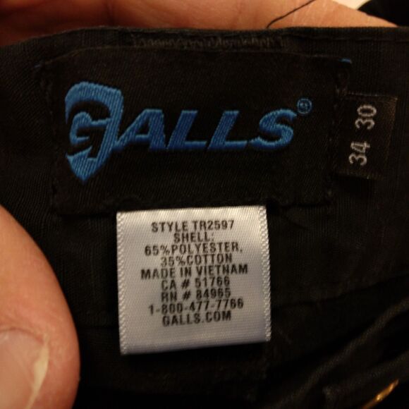 GALLS tactical cargo pants ens 34x30 black ripstop relaxed fit straight TR2597 - Picture 6 of 7